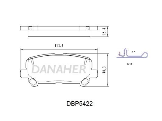 Danaher DBP5422 Rear disc brake pads, set DBP5422: Buy near me in Poland at 2407.PL - Good price!