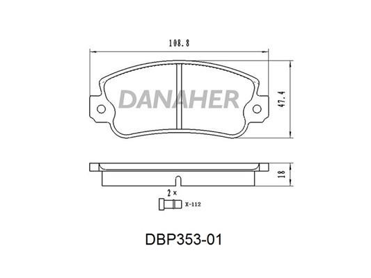 Danaher DBP353-01 Brake Pad Set, disc brake DBP35301: Buy near me in Poland at 2407.PL - Good price!