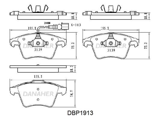 Danaher DBP1913 Brake Pad Set, disc brake DBP1913: Buy near me at 2407.PL in Poland at an Affordable price!