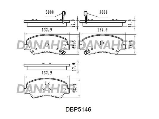 Danaher DBP5146 Brake Pad Set, disc brake DBP5146: Buy near me in Poland at 2407.PL - Good price!