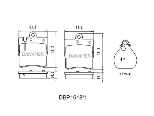 Danaher DBP1618/1 Тормозные колодки дисковые, комплект DBP16181: Отличная цена - Купить в Польше на 2407.PL!