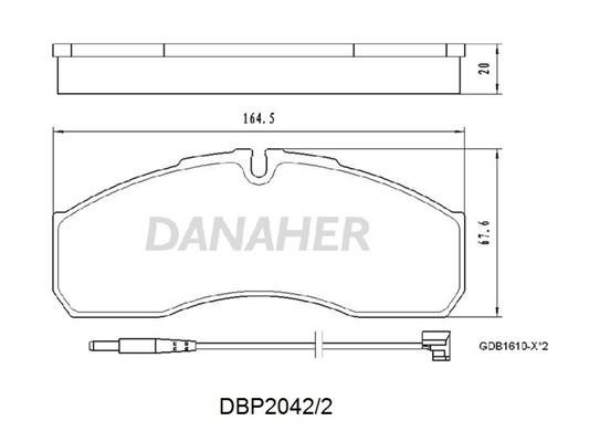 Danaher DBP2042/2 Brake Pad Set, disc brake DBP20422: Buy near me in Poland at 2407.PL - Good price!