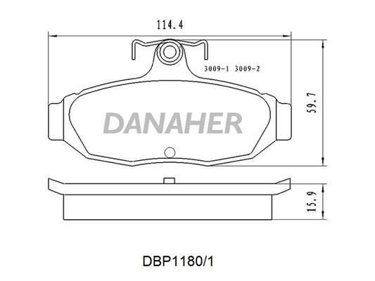 Danaher DBP1180/1 Гальмівні колодки, комплект DBP11801: Приваблива ціна - Купити у Польщі на 2407.PL!