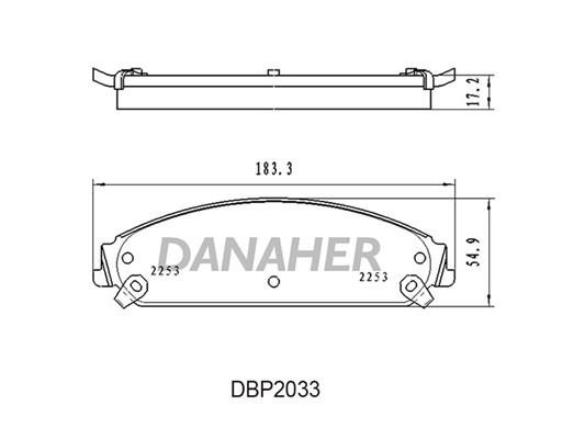Danaher DBP2033 Brake Pad Set, disc brake DBP2033: Buy near me in Poland at 2407.PL - Good price!