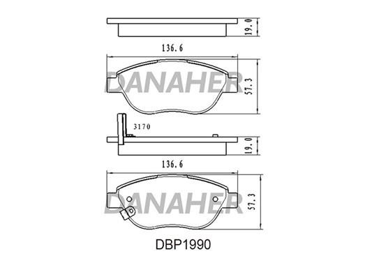 Danaher DBP1990 Тормозные колодки дисковые, комплект DBP1990: Отличная цена - Купить в Польше на 2407.PL!