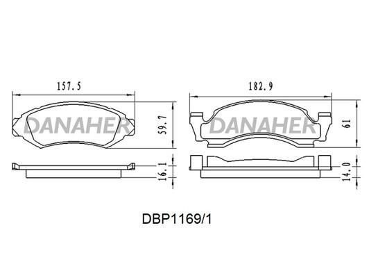 Danaher DBP1169/1 Brake Pad Set, disc brake DBP11691: Buy near me at 2407.PL in Poland at an Affordable price!