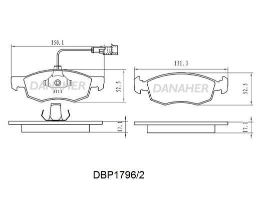 Danaher DBP1796/2 Brake Pad Set, disc brake DBP17962: Buy near me at 2407.PL in Poland at an Affordable price!