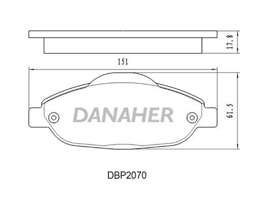 Danaher DBP2070 Brake Pad Set, disc brake DBP2070: Buy near me in Poland at 2407.PL - Good price!