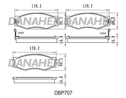 Danaher DBP707 Гальмівні колодки, комплект DBP707: Приваблива ціна - Купити у Польщі на 2407.PL!