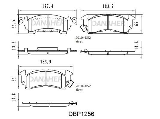 Danaher DBP1256 Гальмівні колодки, комплект DBP1256: Приваблива ціна - Купити у Польщі на 2407.PL!