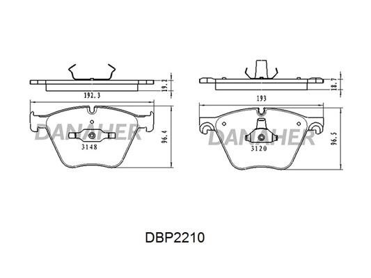 Danaher DBP2210 Brake Pad Set, disc brake DBP2210: Buy near me in Poland at 2407.PL - Good price!