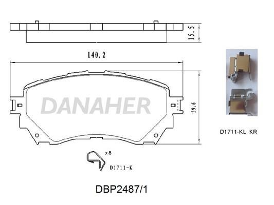 Danaher DBP2487/1 Brake Pad Set, disc brake DBP24871: Buy near me in Poland at 2407.PL - Good price!