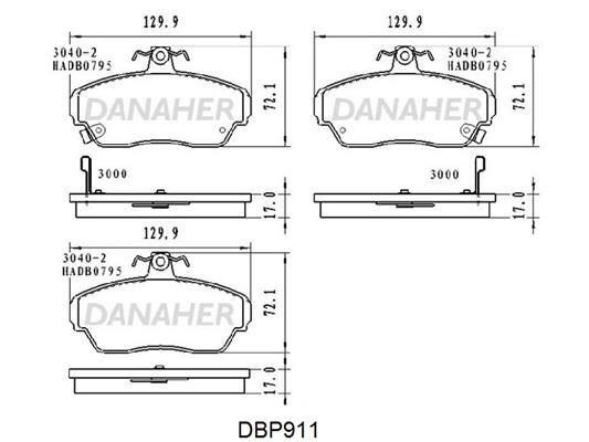 Danaher DBP911 Тормозные колодки дисковые, комплект DBP911: Купить в Польше - Отличная цена на 2407.PL!