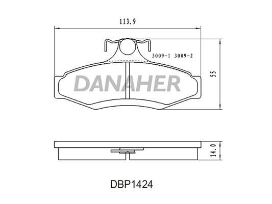 Danaher DBP1424 Brake Pad Set, disc brake DBP1424: Buy near me in Poland at 2407.PL - Good price!