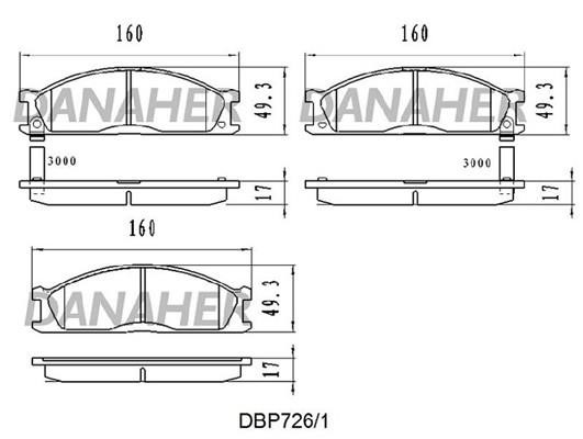 Danaher DBP726/1 Brake Pad Set, disc brake DBP7261: Buy near me in Poland at 2407.PL - Good price!