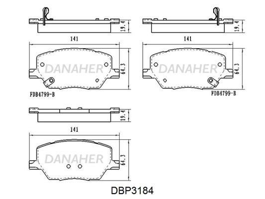 Danaher DBP3184 Brake Pad Set, disc brake DBP3184: Buy near me in Poland at 2407.PL - Good price!