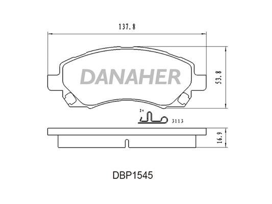Danaher DBP1545 Тормозные колодки дисковые, комплект DBP1545: Отличная цена - Купить в Польше на 2407.PL!