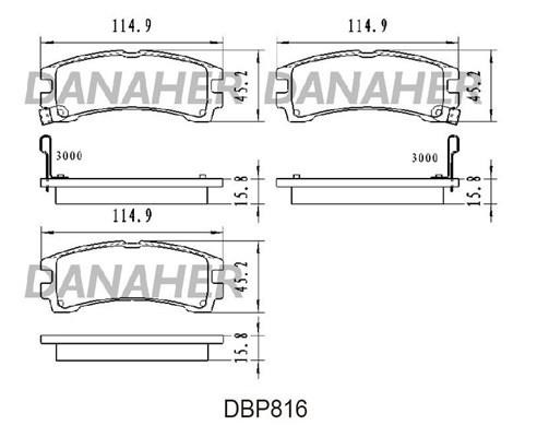 Danaher DBP816 Гальмівні колодки, комплект DBP816: Приваблива ціна - Купити у Польщі на 2407.PL!