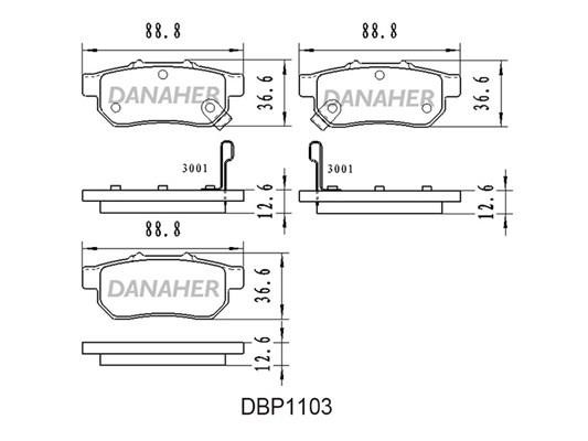 Danaher DBP1103 Гальмівні колодки, комплект DBP1103: Купити у Польщі - Добра ціна на 2407.PL!
