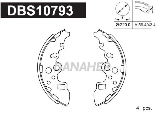 Danaher DBS10793 Brake shoe set DBS10793: Buy near me in Poland at 2407.PL - Good price!