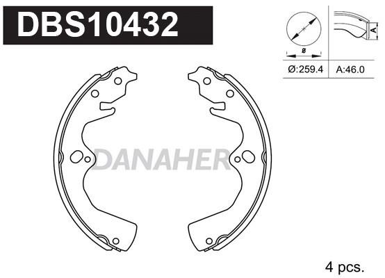 Danaher DBS10432 Колодки тормозные барабанные, комплект DBS10432: Отличная цена - Купить в Польше на 2407.PL!