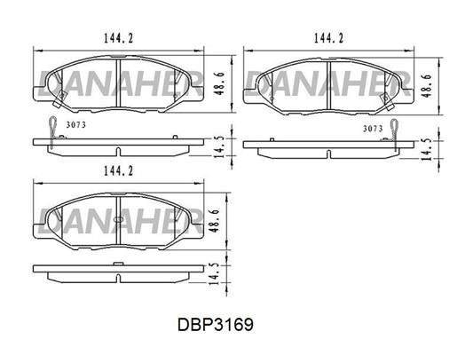 Danaher DBP3169 Гальмівні колодки, комплект DBP3169: Приваблива ціна - Купити у Польщі на 2407.PL!