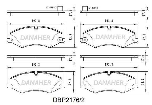 Danaher DBP2176/2 Тормозные колодки дисковые, комплект DBP21762: Отличная цена - Купить в Польше на 2407.PL!