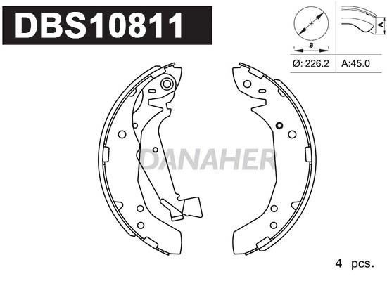 Danaher DBS10811 Brake shoe set DBS10811: Buy near me in Poland at 2407.PL - Good price!