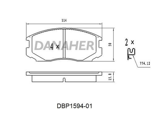 Danaher DBP1594-01 Brake Pad Set, disc brake DBP159401: Buy near me in Poland at 2407.PL - Good price!