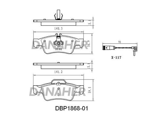 Danaher DBP1868-01 Klocki hamulcowe, zestaw DBP186801: Atrakcyjna cena w Polsce na 2407.PL - Zamów teraz!