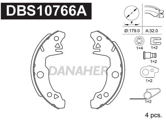 Danaher DBS10766A Brake shoe set DBS10766A: Buy near me at 2407.PL in Poland at an Affordable price!