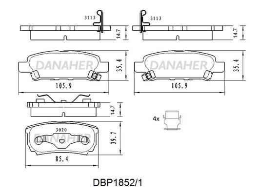 Danaher DBP1852/1 Klocki hamulcowe, zestaw DBP18521: Dobra cena w Polsce na 2407.PL - Kup Teraz!