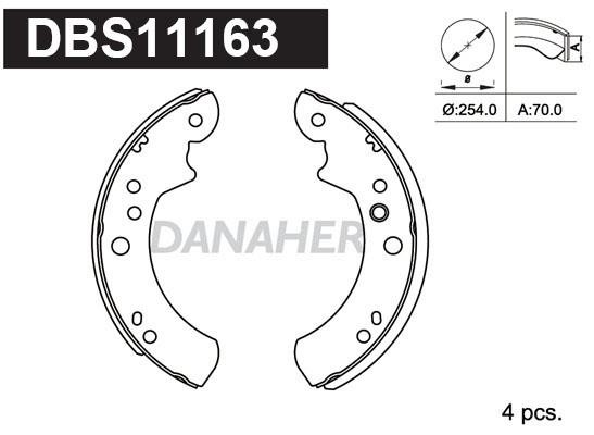 Danaher DBS11163 Brake shoe set DBS11163: Buy near me in Poland at 2407.PL - Good price!