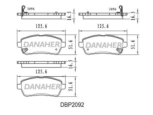 Danaher DBP2092 Тормозные колодки дисковые, комплект DBP2092: Отличная цена - Купить в Польше на 2407.PL!