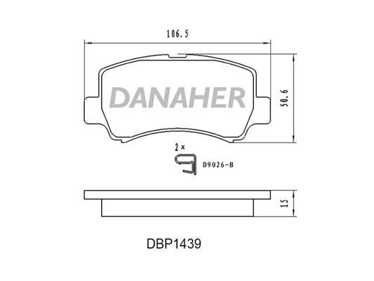 Danaher DBP1439 Brake Pad Set, disc brake DBP1439: Buy near me in Poland at 2407.PL - Good price!