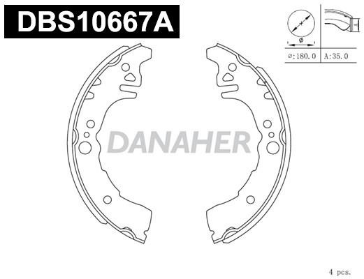 Danaher DBS10667A Колодки гальмівні барабанні, комплект DBS10667A: Приваблива ціна - Купити у Польщі на 2407.PL!