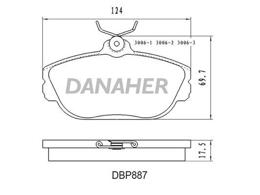 Danaher DBP887 Brake Pad Set, disc brake DBP887: Buy near me in Poland at 2407.PL - Good price!