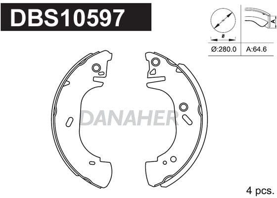 Danaher DBS10597 Колодки тормозные барабанные, комплект DBS10597: Отличная цена - Купить в Польше на 2407.PL!