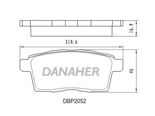 Danaher DBP2052 Brake Pad Set, disc brake DBP2052: Buy near me in Poland at 2407.PL - Good price!