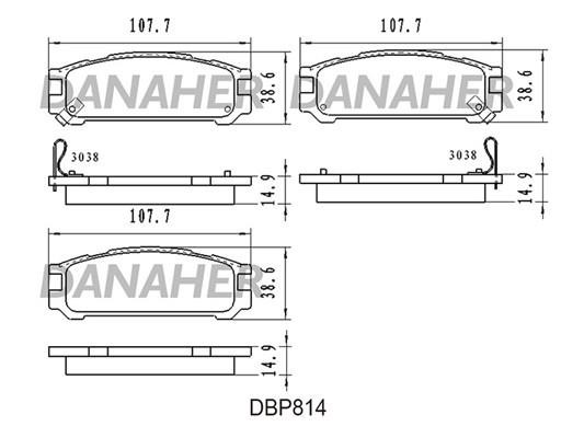 Danaher DBP814 Тормозные колодки дисковые, комплект DBP814: Отличная цена - Купить в Польше на 2407.PL!