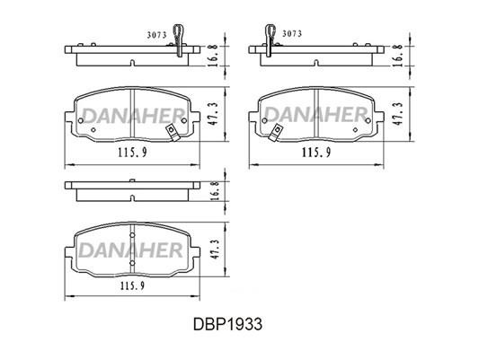 Danaher DBP1933 Тормозные колодки дисковые, комплект DBP1933: Отличная цена - Купить в Польше на 2407.PL!