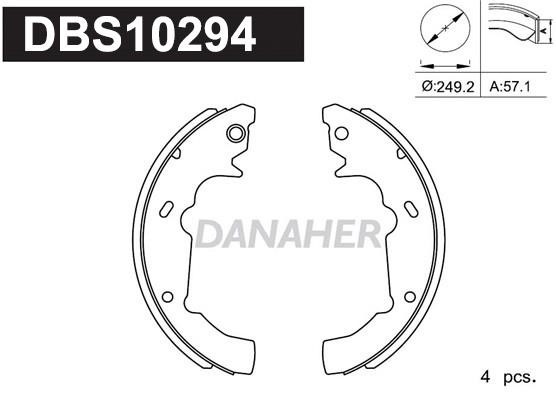 Danaher DBS10294 Колодки тормозные барабанные, комплект DBS10294: Отличная цена - Купить в Польше на 2407.PL!