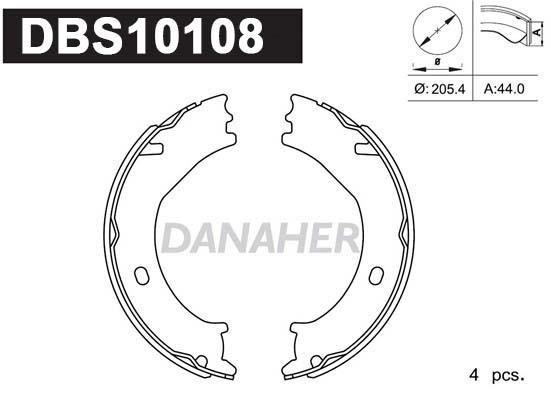 Danaher DBS10108 Колодки тормозные стояночного тормоза DBS10108: Купить в Польше - Отличная цена на 2407.PL!