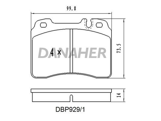 Danaher DBP929/1 Brake Pad Set, disc brake DBP9291: Buy near me in Poland at 2407.PL - Good price!