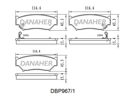 Danaher DBP967/1 Klocki hamulcowe, zestaw DBP9671: Atrakcyjna cena w Polsce na 2407.PL - Zamów teraz!