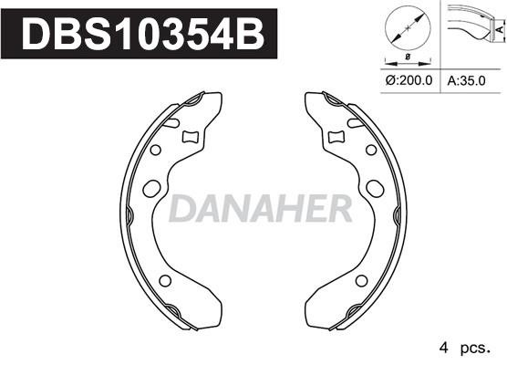 Danaher DBS10354B Brake shoe set DBS10354B: Buy near me in Poland at 2407.PL - Good price!
