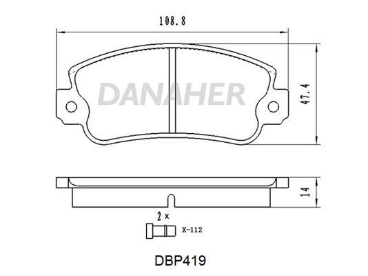 Danaher DBP419 Brake Pad Set, disc brake DBP419: Buy near me in Poland at 2407.PL - Good price!