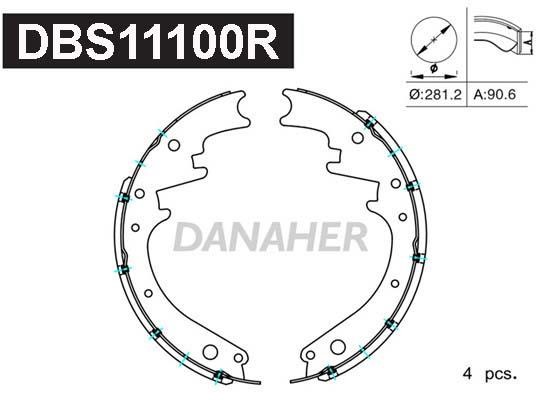 Danaher DBS11100R Brake shoe set DBS11100R: Buy near me in Poland at 2407.PL - Good price!