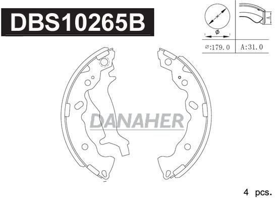 Danaher DBS10265B Колодки тормозные барабанные, комплект DBS10265B: Отличная цена - Купить в Польше на 2407.PL!