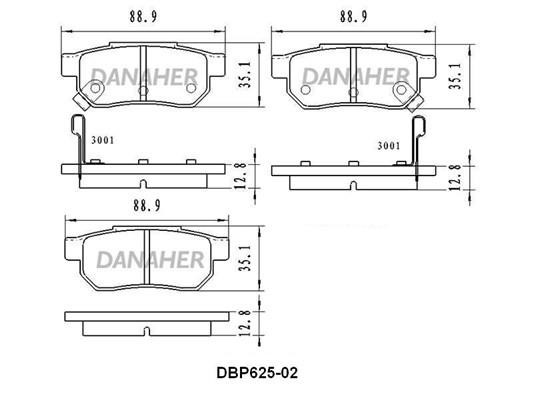 Danaher DBP625-02 Тормозные колодки дисковые, комплект DBP62502: Отличная цена - Купить в Польше на 2407.PL!